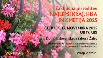 Zaključna prireditev izbora Najlepši kraj, hiša in kmetija 2025