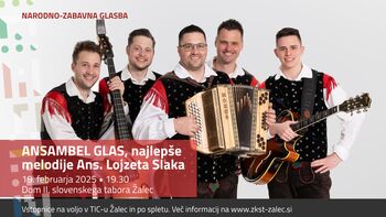  Koncert Ansambla Glas: najlepše melodije Ans. Lojzeta Slaka