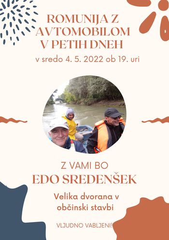 Potopisno predavanje "Romunija z avtomobilom v petih dneh"