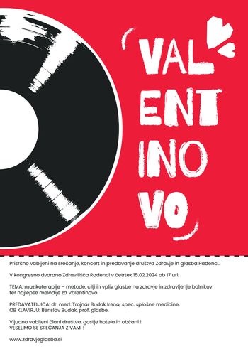 Valentinov koncert in Srečanje društva Zdravje in glasba Radenci