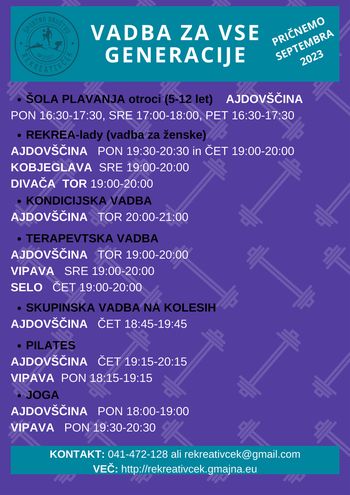 Vodene vadbe za otroke in odrasle