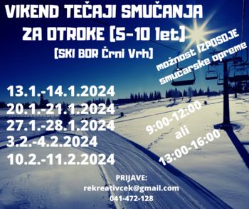 Vikend tečaji smučanja (otroci 5 - 12 let) 