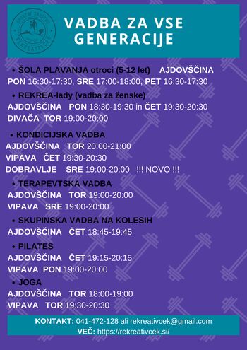 Vadbe za otroke in odrasle