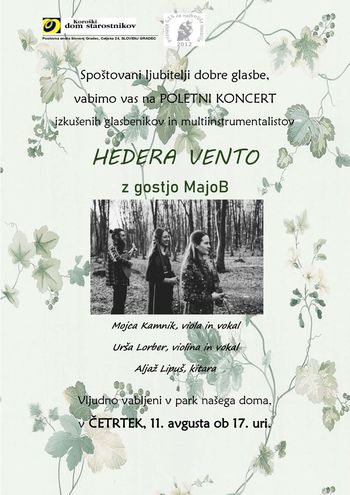 Poletni koncert Hedera Vento z gostjo MajoB