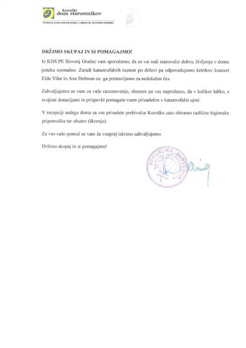 Držimo skupaj in si pomagajmo!