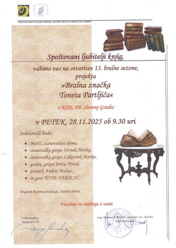 Uvodna delavnica Bralne značke Toneta Partljiča