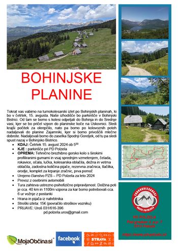 Bohinjske planine s kolesom