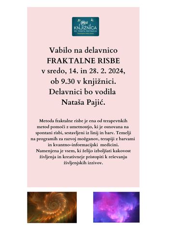 Vabilo na delavnico FRAKTALNE RISBE