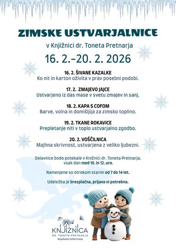 POČITNIŠKE DELAVNICE V KNJIŽNICI