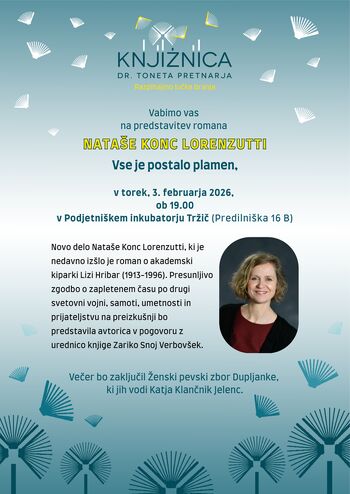 Vabimo vas na predstavitev romana Nataše Konc Lorenzutti