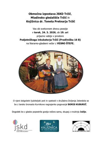 Literarno-glasbeni večer z VESNO ŠTEFE