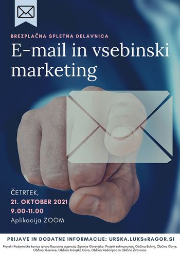 Brezplačno spletno delavnico E-MAIL IN VSEBINSKI MARKETING
