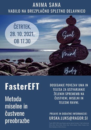 Spletna delavnica Faster EFT - Metoda miselne in čustvene preobrazbe