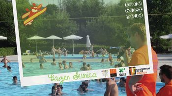 Zabava in kopanje združena v eno na sevniškem bazenu