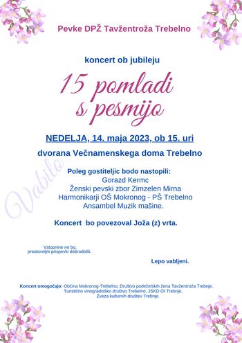 15 pomladi s pesmijo