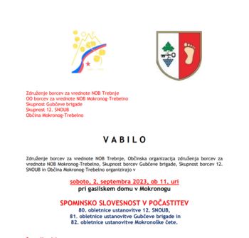 Svečana slovesnost borcev v Mokronogu 