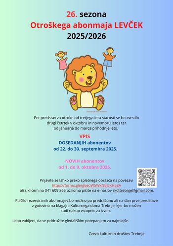 VPIS v 26. sezono otroškega abonmaja LEVČEK