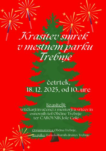 Veseli december: Krasitev smrekic v parku v Trebnjem