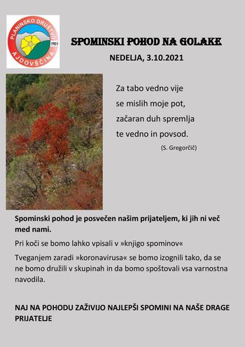 SPOMINSKI POHOD NA GOLAKE