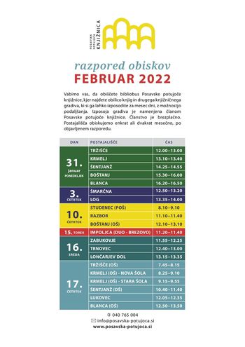 Posavska potujoča knjižnica februarja v sevniški občini