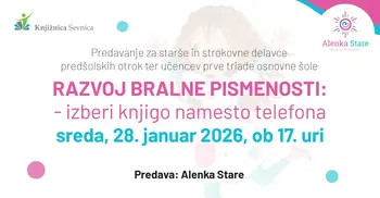 Razvoj bralne pismenosti - izberi knjigo namesto telefona (predavanje Alenke Stare)