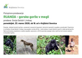 Ruanda - gorske gorile v megli (potopisno predavanje Sonje Salobir Lindsay)