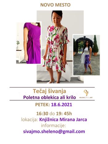 Tečaj šivanja - poletnih oblekic