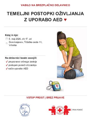 Delavnica temeljnih postopkov oživljanja z uporabo AED