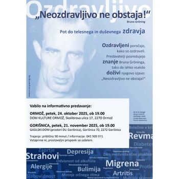 INFORMATIVNO PREDAVANJE " Pot do telesnega in duševnega zdravja"