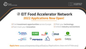Odprte prijave v pospeševalnik EIT Food Accelerator Network Odprte prijave v pospeševalnik EIT Food Accelerator Network