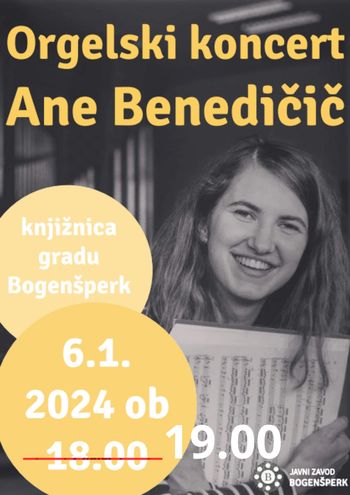 Orgelski koncert Ane Benedičič