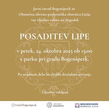 Posaditev lipe v parku gradu Bogenšperk