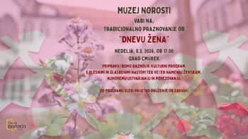 VABILO NA DAN ŽENA, mednarodni praznik žensk, 8. 3. 2026 ob 17.00 na gradu Cmurek