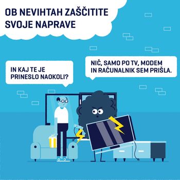 Ob nevihtah izklopite naprave iz telekomunikacijskega in električnega omrežja