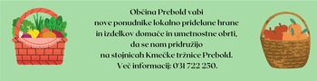 Kmečka tržnica Prebold vabi nove ponudnike Kmečka tržnica Prebold vabi nove ponudnike