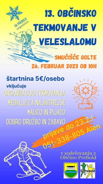 13. Občinsko tekmovanje v veleslalomu na Golteh - 26.2.2023 
