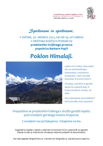 Predstavitev knjižnega prvenca - Poklon Himalaji