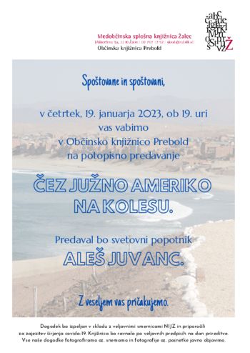 Potopisno predavanje Čez Južno Ameriko na kolesu