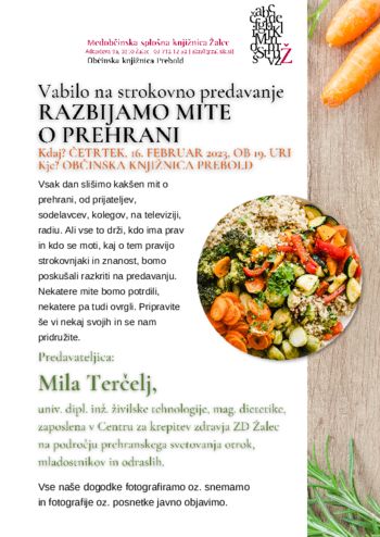 Strokovno predavanje - Razbijamo mite o prehrani