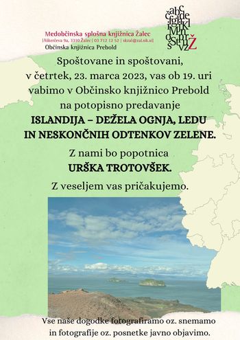 Potopisno predavanje Islandija - dežela ognja, ledu in neskončnih odtenkov zelene