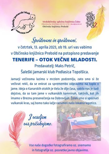 Potopisno predavanja - Tenerife - otok večne mladosti