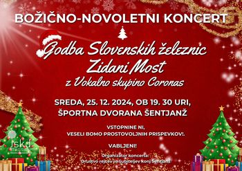 Božično novoletni koncert Godbe slovenskih železnic Zidani most z vokalno skupini Coronas