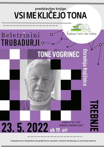 Naš gost bo Tone Vogrinec