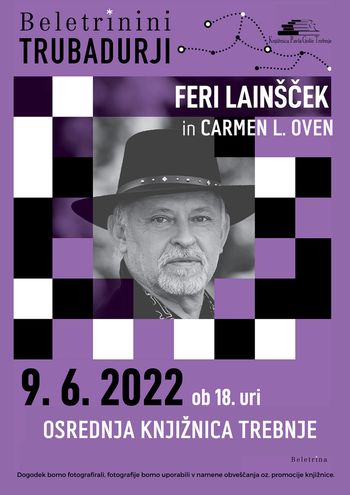 Feri Lainšček in Carmen L. Oven v knjižnici Trebnje