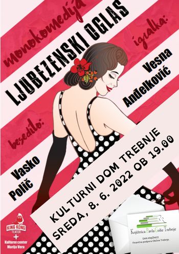 Vabljeni na ogled monokomedije LJUBEZENSKI OGLAS
