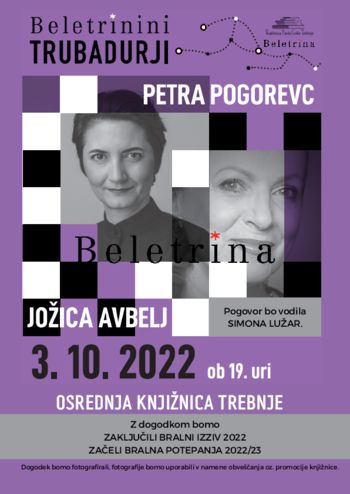 Literarni večer s Petro Pogorevc in Jožico Avbelj