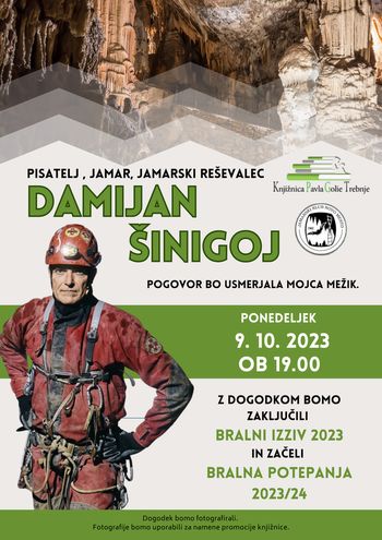 Damijan Šinigoj v Knjižnici Pavla Golie Trebnje