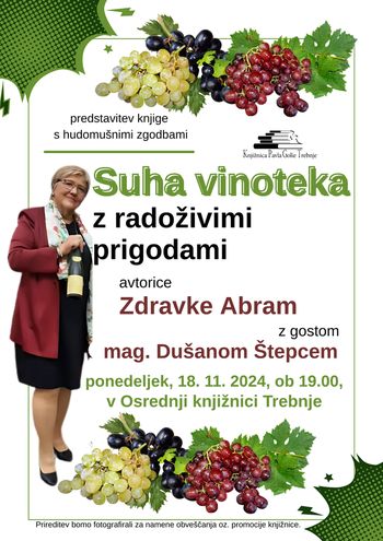 Predstavitev knjige Suha vinoteka z radoživimi prigodami, Zdravka Abram