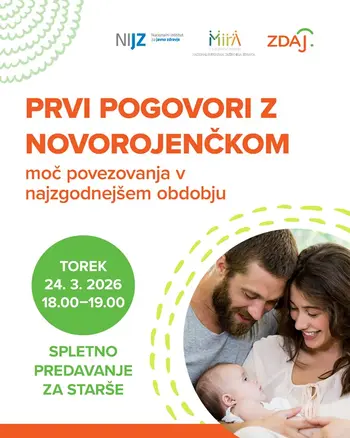 Spletno srečanje: Prvi pogovori z novorojenčkom – moč povezovanja v najzgodnejšem obdobju Spletno srečanje: Prvi pogovori z novorojenčkom – moč povezovanja v najzgodnejšem obdobju