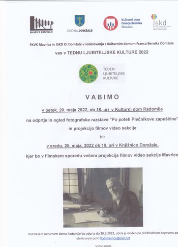 FOTOGRAFSKA RAZSTAVA "PO POTEH PLEČNIKOVE ZAPUŠČINE"